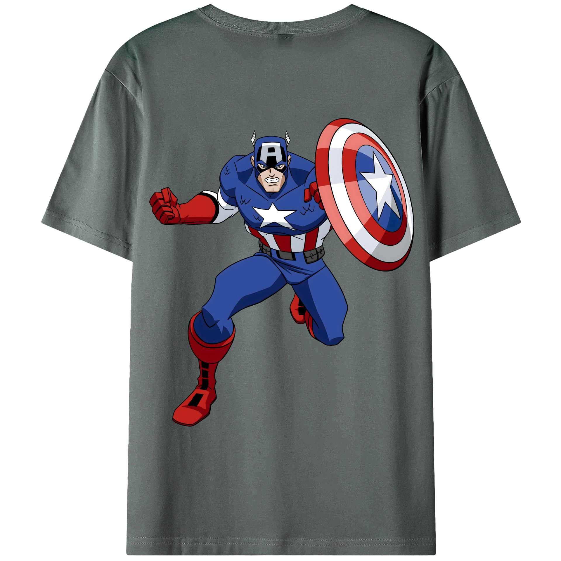 （画像用） アベンジャーズ The Avengers 綿100％ メンズ半袖Tシャツ（バックプリント） 通気性